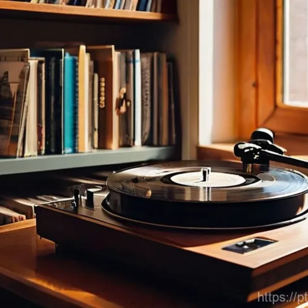 뉴아날로그 트렌드와 젊은 세대의 문화 - **Prompt 1: The Vinyl Ritual**
A young adult, casually dressed in a soft, vintage-style sweater ...