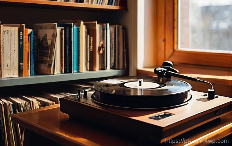 뉴아날로그 트렌드와 젊은 세대의 문화 - **Prompt 1: The Vinyl Ritual**
A young adult, casually dressed in a soft, vintage-style sweater ...